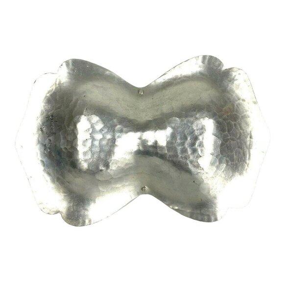 Continental Hand Wrought Aluminum Silver Double Candy Nut Dish - Picture 6 of 8